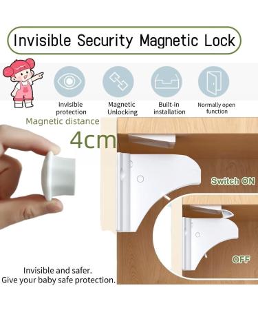 Magnetic Child Protection Cabinet Locks - 10 Locks & 2 Keys | Baby Safety Locks for Cupboards & Drawers - Easy No Tools Installation - Buy Online on GoSupps.com