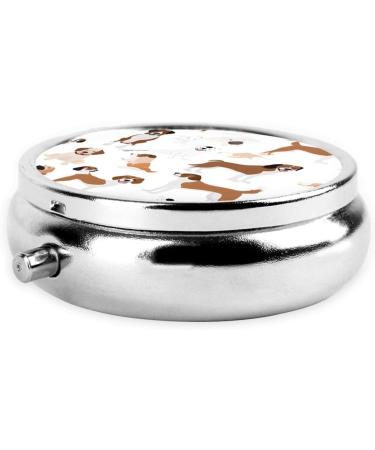 Beagle Dog Round Pill Box | 3 Compartment Portable Travel Organizer for Vitamins & Medicine - Buy Online on GoSupps.com