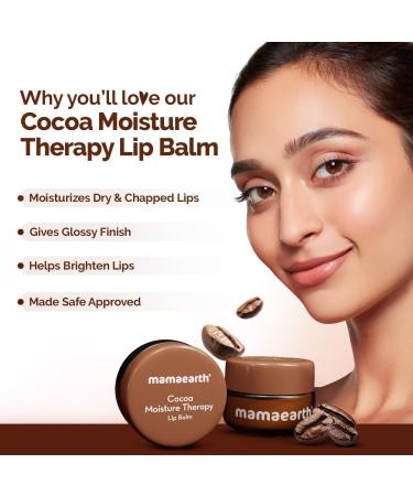 Mamaearth Cocoa Moisture Therapy Lip Balm for Dry & Chapped Lips 0.52 oz (15 g) | Nourishing & Hydrating Lip Care with Natural Cocoa & Vitamin E | Long-Lasting Moisture for Soft Lips - Buy Online on GoSupps.com