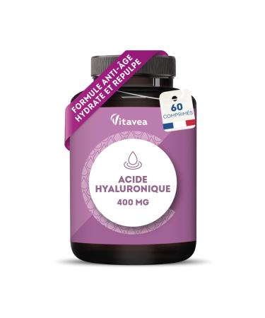 Acide Hyaluronique Pur 400 mg Vegan Anti- ge & Hydratation - Formule Haute Absorption 60 Comprim s Fabriqu en France - Vitavea Format 60 comprim s