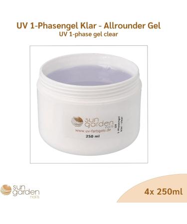  sun garden nails Set of 4 bottles of premium single-phase UV gel - Clear - 250 ml - Builder gel - For nail sculpting - Buy Online on GoSupps.com