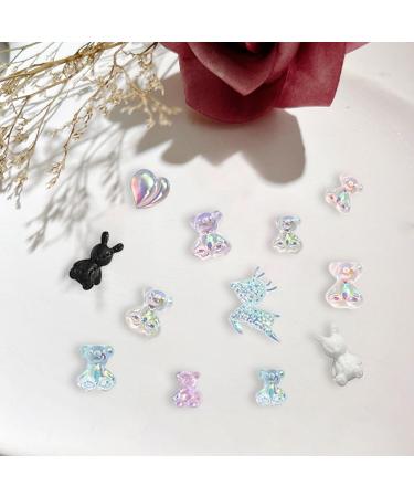 72 Pcs Aurora Teddy Bear Nail Charms - Cute 3D Animal Nail Art Decorations - Buy Online on GoSupps.com
