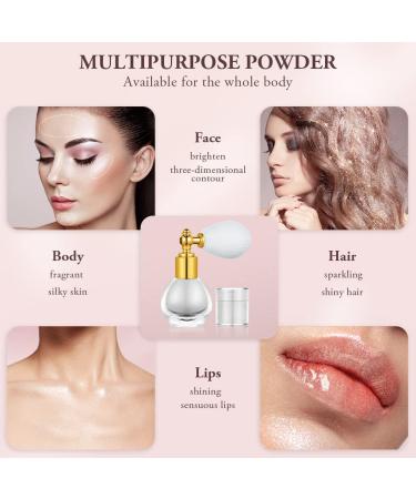 AOOWU Glitter Powder Spray - Shimmering Body & Hair Highlighter | Pearlescent Silver Sparkle for Face & Clothing - Buy Online on GoSupps.com