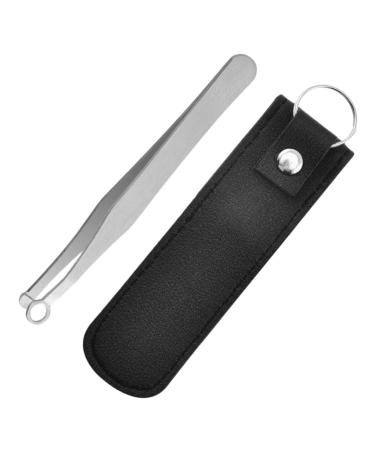 NOLITOY 1 Set Round Nose Hair Clip for Nose Hair Nose Hair Grooming Tools Nose Hair Trimmer for Women Nose Hair Clipper Mens Trimmers Push Type Man Hair Remover Stainless Steel 9.80X1.00X0.50CM Black