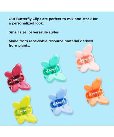Goody Bio-Plastic Mini Butterfly Clips - Assorted Colors - Snap and Go Closure - Hair Accessories for Styling and Securing Hair - Suitable for All Hair Types - Buy Online on GoSupps.com
