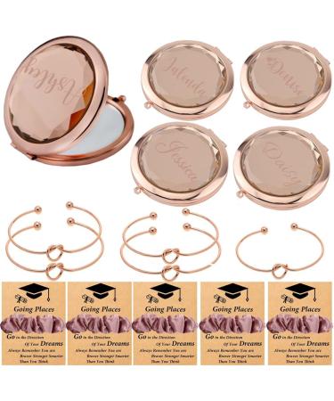 Personalized Graduation Gifts for Her: Rose Gold Compact Mirror, Love Knot Bracelets, Scrunchies - Custom 2023 Graduation Travel Gifts for Women - High School/College Party Favors - Buy Online on GoSupps.com