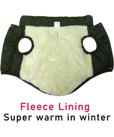 Joydaog XXXL Dog Jacket Warm Fleece Lined Windproof Puppy Vest for Winter Soft & Cozy Green Coat (1 Pack) - Buy Online on GoSupps.com