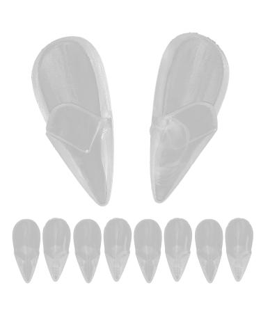 Vampire Fangs Fake Teeth Set 17MM/19MM Transparent Resin Denture Prop Costume for Halloween Cosplay Party (19MM)