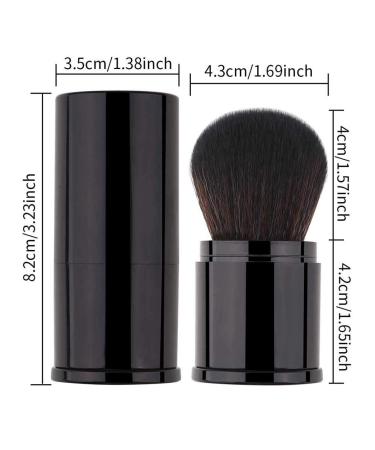 RN BEAUTY Retractable Powder Brush Set - Professional Mineral Blending Brushes with Cover, Black - Buy Online on GoSupps.com
