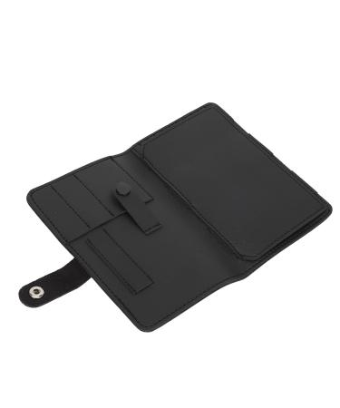 Nail Drill Bit Container Bag Portable Nail Drill Bit Organizer Bag with Zipper 37 Steel Pusher Slots (Black)