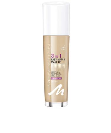 Manhattan 3in1 Easy Match Makeup - Oil-Free Foundation in Light Nude (33) | 30ml for a Flawless Complexion - Buy Internationally - Buy Online on GoSupps.com