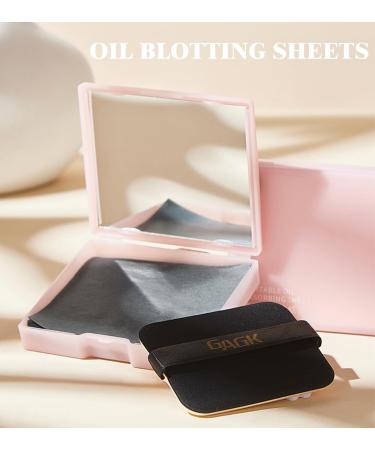 200 Oil Control Blotting Papers with Mirror & Adhesive Puff - Pink Facial Care Sheets for Men & Women - Buy Online on GoSupps.com