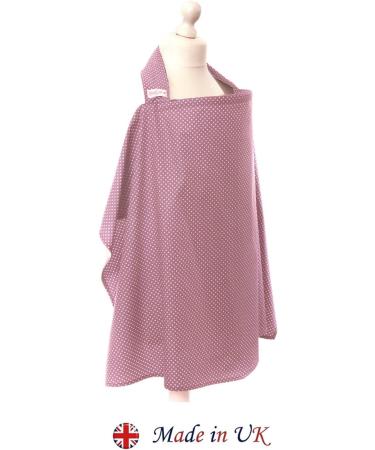Oeko-Tex Certified 100% Cotton Breastfeeding Cover - BebeChic.UK Boned Nursing Top - Dusky Pink/White Dot - Buy Online on GoSupps.com