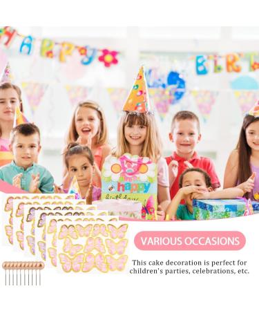 70 PCS Butterfly Cupcake Toppers Assembled 60 PCS Butterfly Cupcake Topper & 10PCS Gold Ball Cupcake Topper for Baby Shower Kids Birthday Wedding Party Anniversary - Buy Online on GoSupps.com