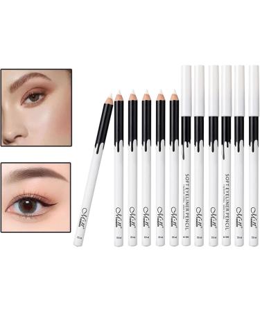  Tiuimk 12 Pcs Makeup Pencil Set Waterproof Eyeshadow Eyeliner Pencil White - Buy Online on GoSupps.com