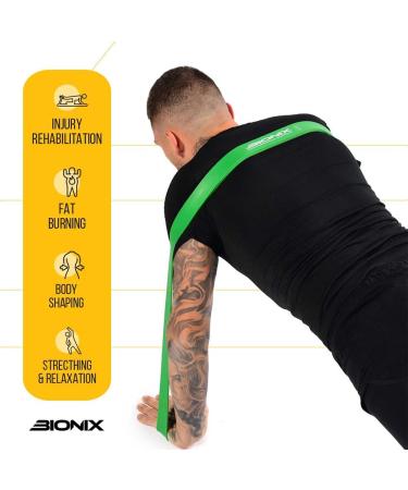 Bionix Pull Up Assistance Bands - Thick Heavy Latex Exercise Resistance Set - Green 50lb - Buy Online on GoSupps.com