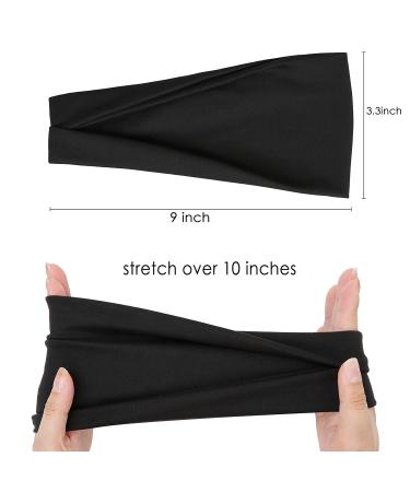 Ayesha Workout Headbands for Women - Pack of 12 Black White Grey Hair Bands | Non-Slip, Stretchy Sports Headbands for Yoga, Fitness & Skincare - Buy Online on GoSupps.com