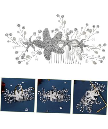 Angoily Starfish Side Hair Comb Bridesmaid Hair Accessories Women's Hair Clips Bridal Hair Pin Beach Wedding Hair Comb Rhinestone Bridal Hair Jewelry Sweet Headgear Wig Banquet Alloy - Buy Online on GoSupps.com