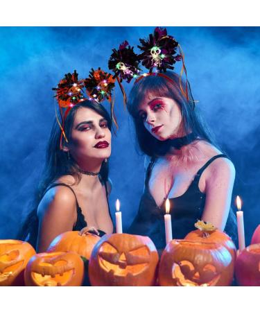 Coridy Light Up Halloween Headband LED Pumpkin Hairband Orange Sunflower Head Boppers Evil Smile Hair Accessories for Women Festival (orange Pumpkin) Orange Pumpkin - Buy Online on GoSupps.com