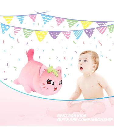 LAIBUY Cat Plush Pillow - Soft Kawaii Kitten Anime Hugging Toy, Cute Stuffed Animal for Kids - Birthday & Christmas Gift (Strawberries) - Buy Online on GoSupps.com