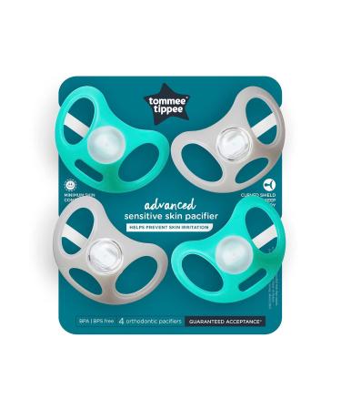 TommeTippee Advanced Pacifier for Sensitive Skin | Symmetrical & Jaw-Friendly | 6-18 Months | 4-Pack Green/Purple - Buy Online on GoSupps.com