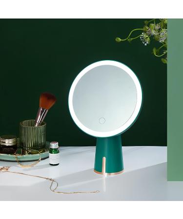 Tanmicoshomy Makeup Mirror with Lights - 31 Inches, 5X Magnification, USB-C Rechargeable, 3 Color Dimmable Lighting, Touch Screen - Green - Buy Online on GoSupps.com