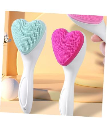 FOMIYES Heart-Shaped Silicone Facial Cleansing Brush Manual Face Scrubber & Basting Brush for Deep Cleaning | International Shipping Available - Buy Online on GoSupps.com