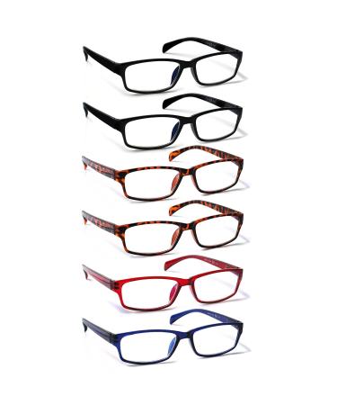 Cojwis reading glasses 6 Pack men and women quality spring hinge blue light filter reader glasses (6 color mix-1 3.00) 6 color mix-1 3.0 x - Buy Online on GoSupps.com