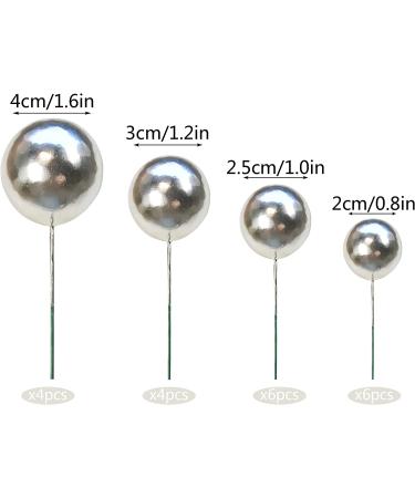 Balls Cake Topper Mini Balloons Cake Topper Pearl Balls Cake Pick Foam Ball Cupcake Topper Baking Decoration Supplies Toothpick Party Wedding Anniversary Birthday Baby Shower Cake Decoration Silver - Buy Online on GoSupps.com