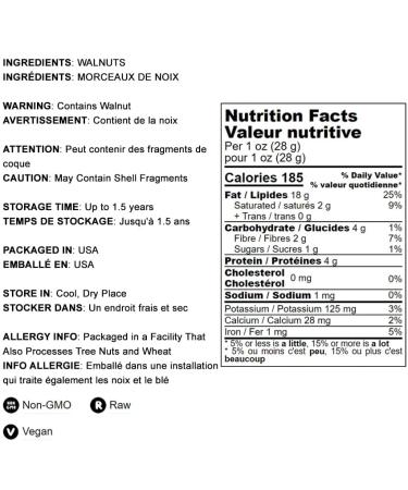 Premium California Walnut Pieces 4 lbs - Non-GMO, Raw, Unsalted, Vegan | Bulk Keto Snack with Protein & Iron - Perfect for Salads, Desserts, Ice Cream - Made in USA - Buy Online on GoSupps.com