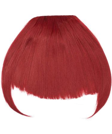 SEGO Clip-in Pony Hairpiece Extensions - Realistic Dark Red Fringe Bangs One Piece Front Hair Extension - Buy Online on GoSupps.com