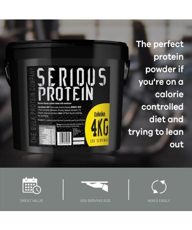 The Bulk Protein Company SERIOUS Protein Powder 4kg - Banana Flavor | Low Carb Muscle Growth & Recovery Supplement | 133 Servings - Buy Online on GoSupps.com