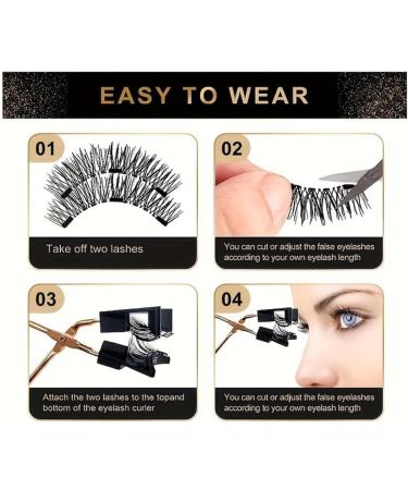 Magnetic Eyelashes without Eyeliner 6 Pairs Reusable False Lashes Natural Look 3D Effect Waterproof Fake Eyelash Set with Applicator - Buy Online on GoSupps.com