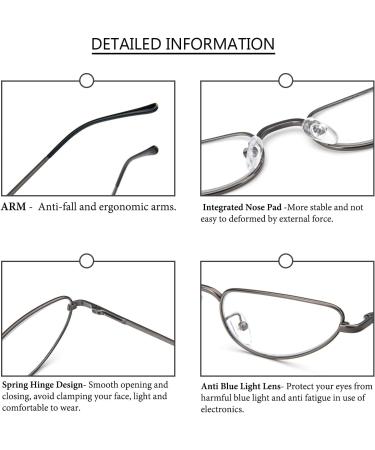 MMOWW Metal Reading Glasses for Men & Women - Lightweight Spring Hinge Slim Readers (Gray 3.0) - Stylish & Comfortable - Buy Online on GoSupps.com