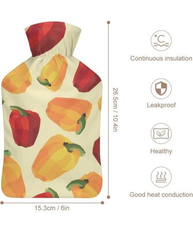 Color Paprika Hot Water Bottle with Plush Cover | Hand Warmer for Adults & Children | 26.5x15.3cm - Perfect for Cozy Comfort & Pain Relief - Buy Online on GoSupps.com