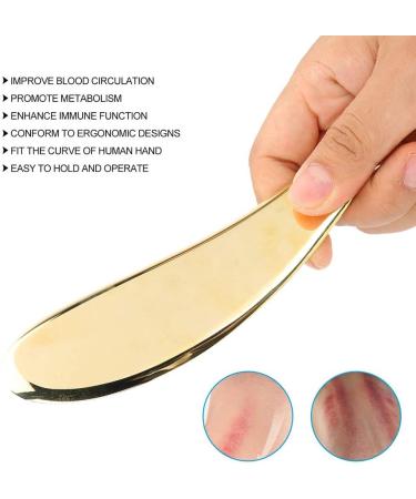 Brass Scraping Board Massager Fascia Acupoint Massage Muscle Pain Relief Gua Sha Tool Improve Promote Metabolism Fit Ergonomic Design for Easy Operation - Buy Online on GoSupps.com