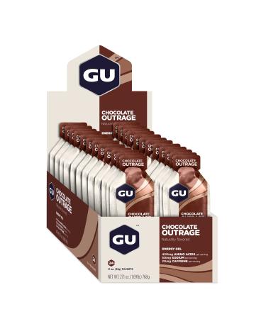 GU Energy Original Sports Nutrition Energy Gel, 24-Count, Chocolate Outrage