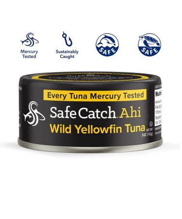 Safe Catch Ahi Tuna - Wild Yellowfin, Low Mercury, Gluten-Free, Keto, Non-GMO, Pack of 6 - Buy Online on GoSupps.com