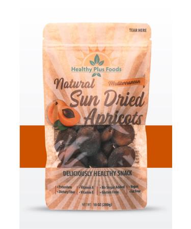 Healthy Plus Foods, Natural Dried Apricots, 10oz Resealable Single Bag, Sun Dried, No Sulphur, No Sugar Added