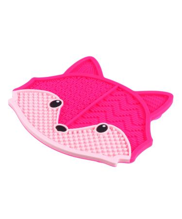 DRESSOOS fox scrub makeup brush cleaning pad silicone makeup brush cleaner mat makeup brush cleaning pad makeup brush scrubber mat makeup gadgets make up kit drying rack Silica gel cosmetic 17x15cm Rosy
