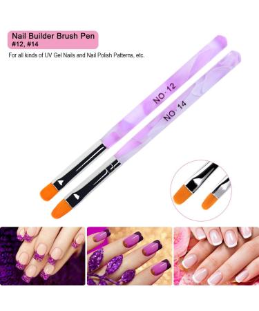 Angnya 12 PCs Nail Polish Brush Set - UV Gel & Acrylic Nail Art Tools - Professional Nail Design Kit - Buy Online on GoSupps.com