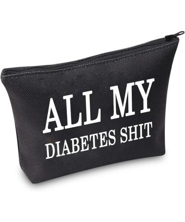 Diabetic Travel Bag with Humorous Design - Perfect Gift for Emergency Patients - All My Diabetes Black Bag - Buy Online on GoSupps.com