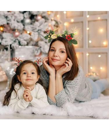 IYOU Christmas Headband Set Green Leaf Hair Piece Xmas Tree Hair Clips Halloween Costume Hair Accessories for Women and Girls - Buy Online on GoSupps.com