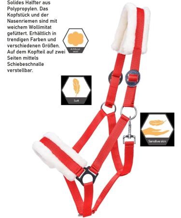 Buy ARBO-INOX Pony Halter Set - Faux Fur Halter & Lead Rope (Red) - Ideal for International Shipping - Buy Online on GoSupps.com