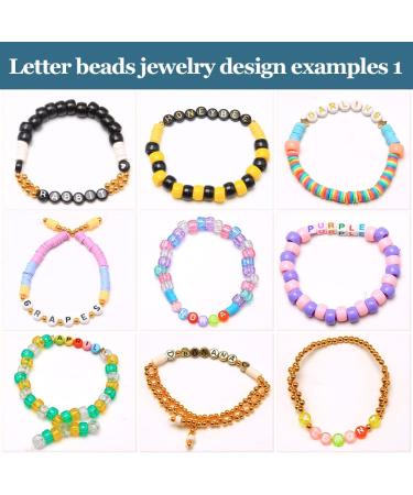  Deinduser 1400 Pieces Letter Beads - 4x7mm White Round