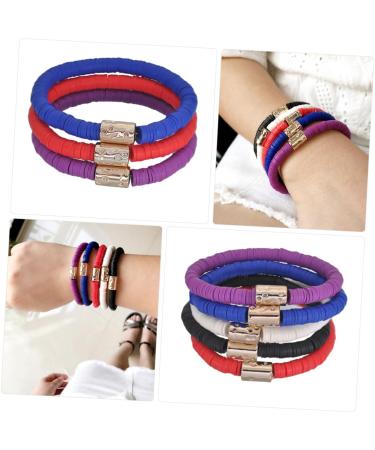 VALICLUD 3pcs Clay Bracelet Beaded Bracelet Bead Bracelet Rainbow Stretch Bracelet Wrist Ornament Polymer Bangles Elastic Polymer Handmade Pottery Miss Polymer Clay Popularity Bracelets 18X0.6cm Red - Buy Online on GoSupps.com