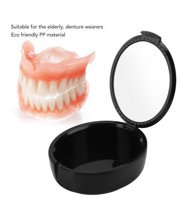 Portable Black Prosthesis Case & Storage Box for False Teeth - Travel-Friendly Retainer Cleaning Cup - Buy Online on GoSupps.com