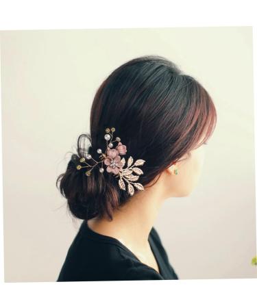 SKISUNO Rhinestone Hair Comb Hair Side Comb Bridal Headpiece Crystal Headpiece Gold Hair Comb Clip Crystal Hair Comb Wedding Hair Comb Jeweled Hair Combs Bride Pink Veil Korean Version - Buy Online on GoSupps.com