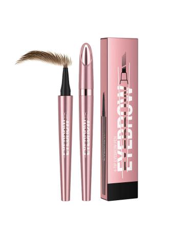 Magic Eyebrow Pencil 3d Microblading Eyebrow Pen Smudge Proof Liquid Eyebrow Pencil Waterproof Eyebrow Pen With 4 Fork Tip Lasting Eyebrow Makeup For Natural Looking Brows(Light Coffee)