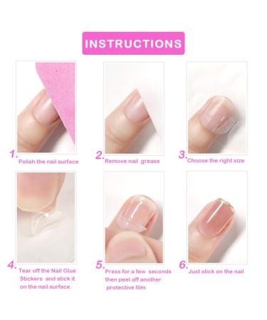 840 Pcs Double Sided Glue Nail Adhesive Tabs Breathable Transparent Fake Nail Glue Stickers Flexible Nail Adhesive Stickers for False Nails Tips Manicure supplies (35 sheets) - Buy Online on GoSupps.com